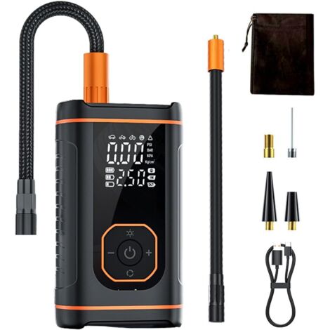 Gonfleur De Pneu Portable Compresseur D Air,Rechargeable Affichage Numerique Outil Automobile - Pompe A Air Portative Pour Voiture  pour Automobiles, Motocyclettes, Bicyclettes, Ballons et Vélos