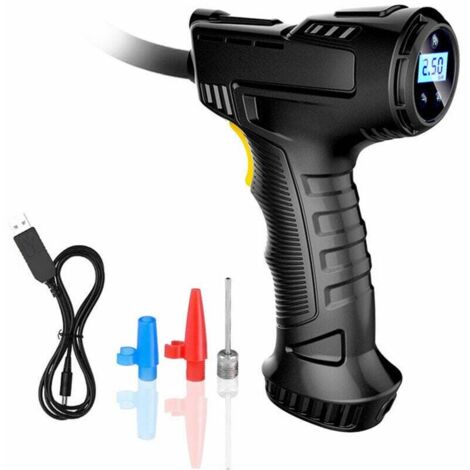 SIMPLICITY Gonfleur De Pneu Rechargeable De Compresseur D'Air De Voiture Sans Fil De Pompe Gonflable Tenue Dans La Main Portative Avec Des Accessoires De Voiture De Jauge De Pression De Lumiere Led D'Aff