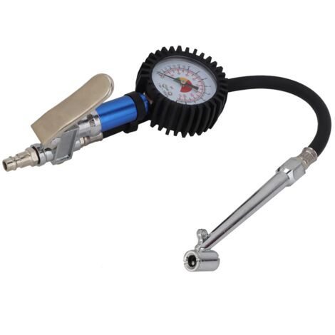 Gonfleur de pneus autobloquant 12 bars avec manomètre et raccord rapide