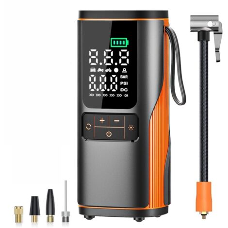 Gonfleur de pneus intelligent 6000 mAh - Pompe à air portable 150 PSI, double écran LCD, arrêt auto, double alimentation