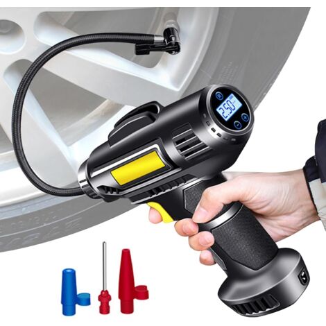 Gonfleur de pneus numérique – Compresseur d'air (avec lumière LED)  Accessoire automobile multifonction 12 V 100 W, compatible motos et vélos
