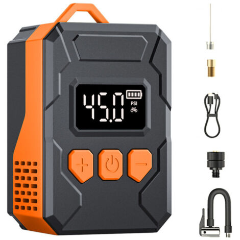 Gonfleur de pneus portable, compresseur d'air 150 PSI, pompe à pneus 500 mAh pour voitures, vélos et motos, ballons