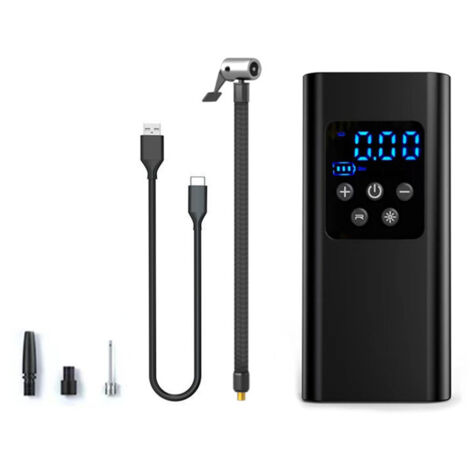 Gonfleur de pneus portable, compresseur d'air 4000 mAh et pompe à air 150 PSI pour pneus de voiture, moto et ballon, avec lumière LED.