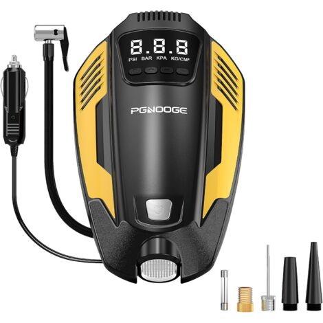 Gonfleur de Pneus Voiture 150 PSI, Compresseur à Air Portatif DC 12V avec Arrêt Automatique, pour SUV, Motos et Ballons, Pompe Pneumatiques LED Light -
