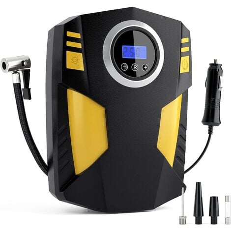 AstroAI Compresseur d'air Portatif, Compresseur Voiture Numérique, Gonfleur  Pneus Voiture 12v DC, Gonfleur Electrique, Avec Lampe LED, 3M Câble, Pour