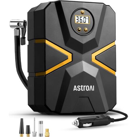 Gonfleur Pneus Voiture Portable 12V DC 150 PSI, Compresseur à Air Portatif, Compresseur Voiture, Pompe à Pneu avec Lumière LED Numérique pour Autres Objets Gonflables