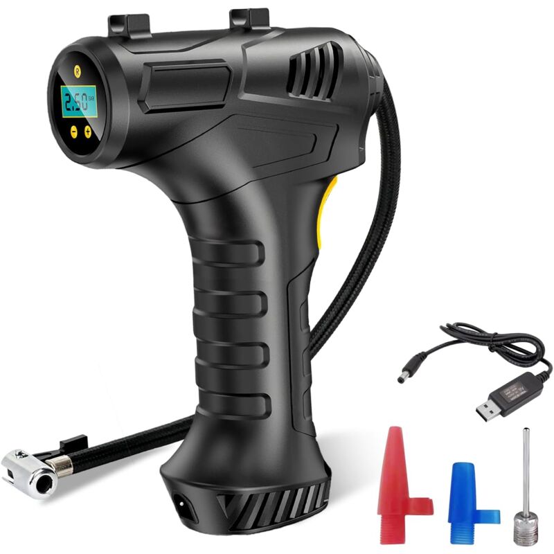 Gonfleur Pneus Voiture Sans Fil, 12V Gonfleur Pneus Voiture, Compresseur à Air Portatif Compresseur Voiture Gonfleur Electrique Mini Compresseur avec