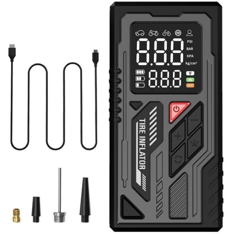 Gonfleur Pneus Voiture sans Fil, 150PSI Gonfleur Electrique , Inflation Rapide Compresseur À Air Portatif, Compresseur Voiture pour Pneus, Autres Gonflables