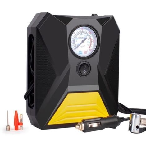 Gonfleur Pneus Voiture,12V Compresseur d\'Air Portable,Pompe à Pneu électrique avec Manomètre et Lumière LED,pour La Voiture,Le Vélo