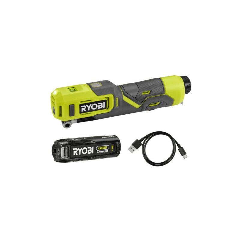 Gonfleur 4V usb Lithium - 6,9 bars - 1 batterie 2,0Ah - RI4-120G - Ryobi