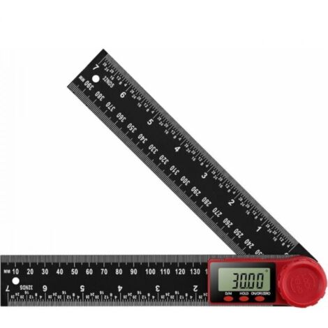 Goniomètre numérique, goniomètre électronique, outil de mesure de longueur d'angle, outil de mesure de règle avec grand écran LCD (200 mm)