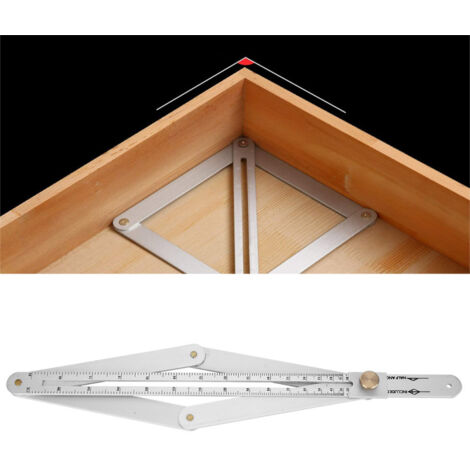 Goniomètre, règle multifonctionnelle, profileur diagonal de plafond, détecteur d'angles à 4 volets