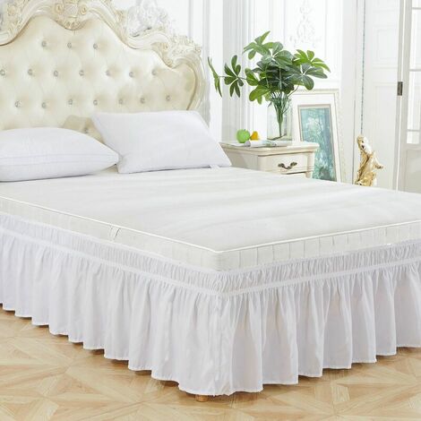 Yagosodee per camera da letto grigio 120 x 200 cm Gonna per letto queen size con balze e angoli divisi con piattaforma per letto a goccia 