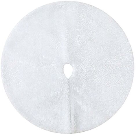 Gonna lunga per albero di Natale in pile bianco, 150 cm