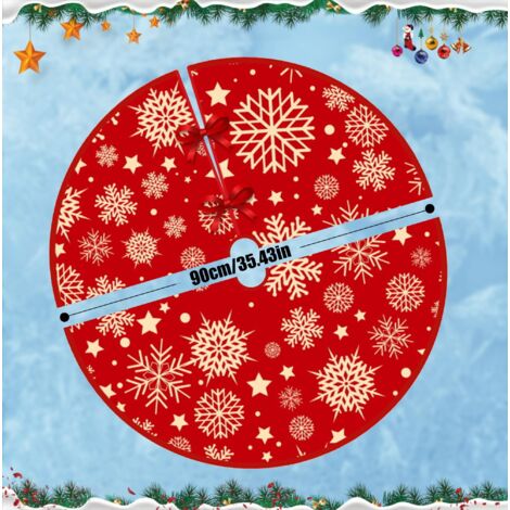 Gonna per albero di Natale da 90 cm, base rotonda per albero rosso per decorazioni per albero di Natale, gonna per albero di Natale adatta alla maggior parte degli alberi di Natale