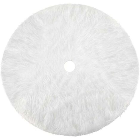 Gonna per albero di Natale in peluche bianco con neve, decorazioni per albero di Natale, tappetino natalizio, copertura per base albero, gonna per albero di Natale, 31 pollici / 78 cm