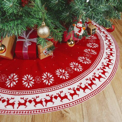 Albero di Natale Gonna Albero di Natale di taglio Tappeto di riempimento rotonda per la decorazione di Natale 31inches 