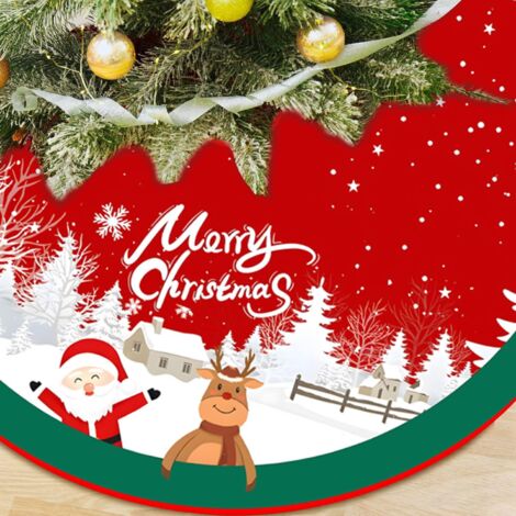 Gonna per albero di Natale, tappetino per albero di Natale da 90 cm, copertura per base albero di Natale, gonna per albero di Natale per decorazioni natalizie e feste
