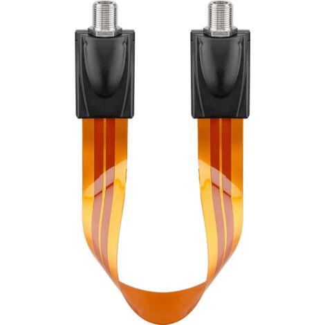Goobay 11953 Cable Plano Sat para Pasar por la Ventana, 2X Conectores F, pasaventanas, Cable Delgado para Antena con Conector F, Cable satélite Plano (0,3mm) 0,2m