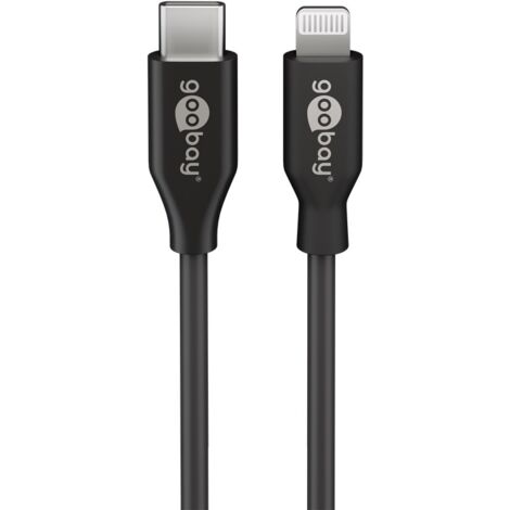 Goobay 39428 cable de conector Lightning 0,5 m Negro