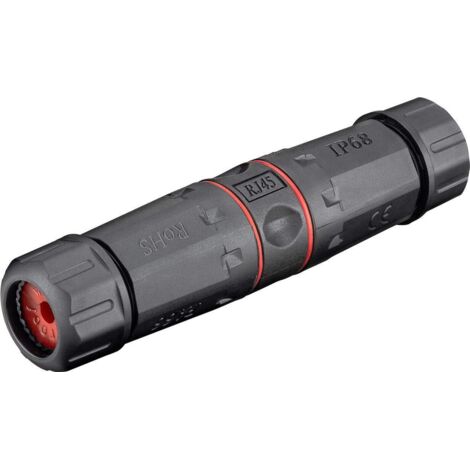 Goobay 44417 Connettore per esterni (IP68) Cavo di rete LAN, CAT 6 STP schermato - impermeabile e antipolvere, morsettiera per montaggio LSA (senza utensili), larghezza di banda 500 MHz