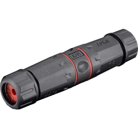 Goobay 44417 Connettore per esterni (IP68) Cavo di rete LAN, CAT 6 STP schermato - impermeabile e antipolvere, morsettiera per montaggio LSA (senza utensili), larghezza di banda 500 MHz