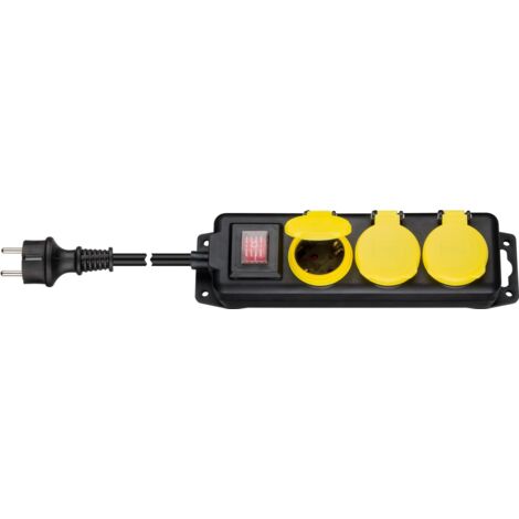 Goobay 45193 base múltiple 3 m 3 salidas AC Interior / exterior Negro, Amarillo