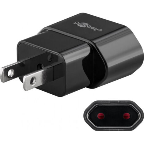 Goobay 45344 adaptateur de fiche électrique Type A Type C (Europlug) Noir