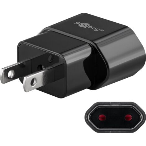 Goobay 45344 adattatore de spina elettrica Tipo A Tipo C (Europlug) Nero