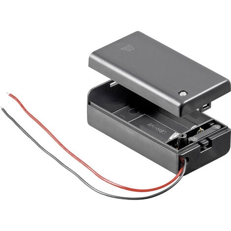 GOOBAY AccuCell Batteriehalter für 1x 9Volt Block mit Ein- und Aus-Schalter