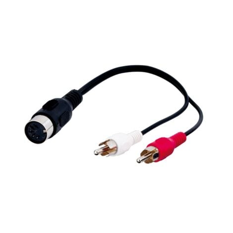 ETT Goobay 50004 cable de audio 0,2 m DIN (5 broches) 2 x RCA Noir, Rouge, Blanc