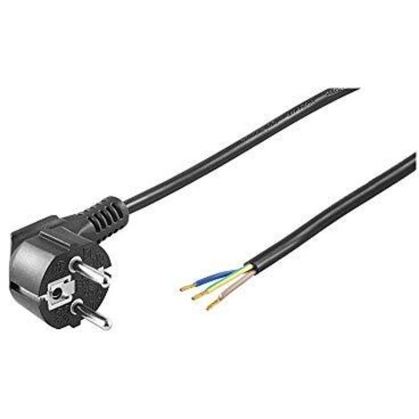 Goobay 50083 Cavo Alimentazione, Nero, 2m Lunghezza del Cavo