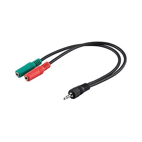 Goobay 50467 cable de audio 0,3 m 3,5mm 2 x 3.5mm Negro, Verde, Rojo
