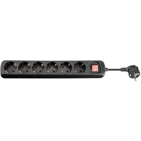 Goobay 51290 base múltiple 1,5 m 6 salidas AC Interior Negro