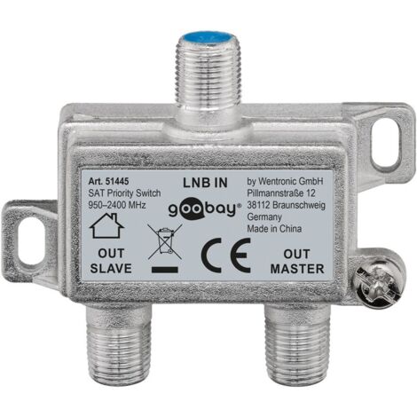 Goobay 51445 cable divisor y combinador Divisor de señal para cable coaxial Plata