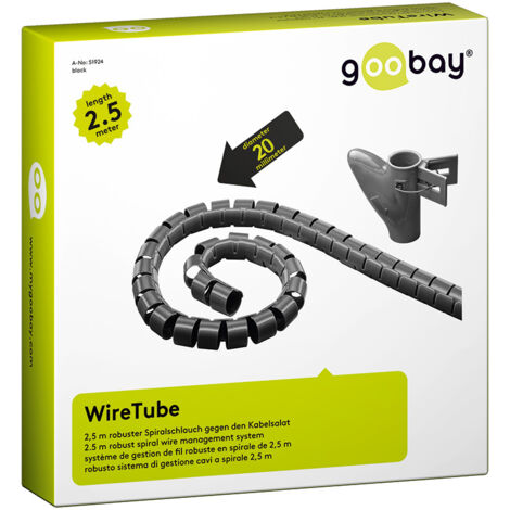 Goobay 51924 - Protector de Cable (Nero, 2,5 m, 20 mm)