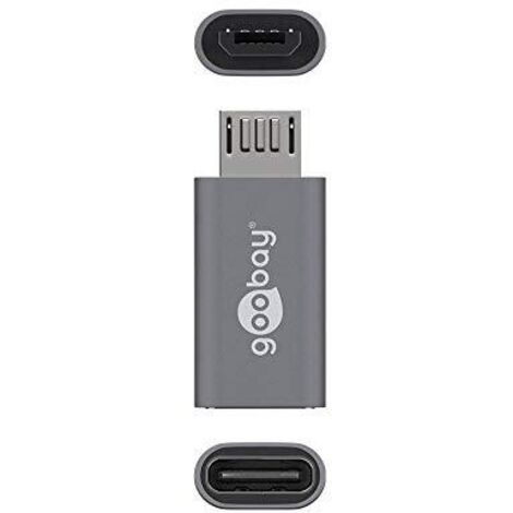 Goobay 55553 cambio di genere de per cavo USB Micro B USB C Grey