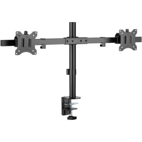goobay 59394 Soporte Monitor para 2 Pantallas Entre 17" y 32" (43-81cm) / Soporte Doble Monitor inclinable y Giratorio para Montaje en Mesa/VESA 75x75 y 100x100 hasta 9 kg