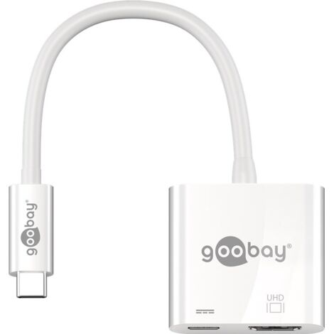 Goobay 62110 base para portátil y replicador de puertos Alámbrico USB 3.2 Gen 1 (3.1 Gen 1) Type-C Blanco