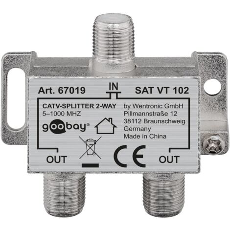 Goobay 67019 cable divisor y combinador Divisor de 3 salidas Plata