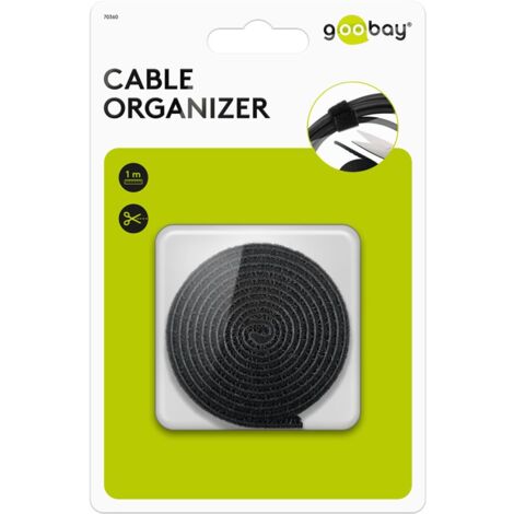 Goobay 70360 organizador de cables Piso Soporte para cables Negro 1 pieza(s)