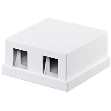 Goobay 79366 Keystone - Alloggiamento Keystone vuoto, connessione sistematica, 2 porte, per Cat, Sat, LAN, HDMI, USB, Bianco
