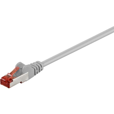 Goobay 93569 RJ45 Netzwerkkabel, Patchkabel CAT 6 S/FTP 1.00 m Grau doppelt geschirmt 1 St.