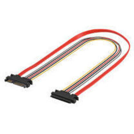 Goobay 93871 cable de SATA 0,5 m SATA 7-pin + 15-pin Negro, Naranja, Rojo, Amarillo