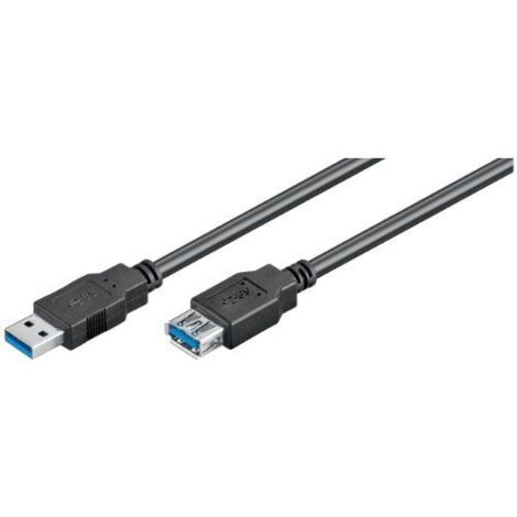 goobay 93998 SuperSpeed - Cable alargador USB 3.0, negro, 1,8 m, longitud