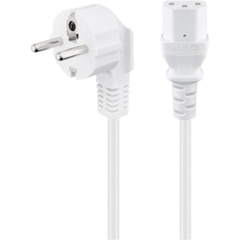 Goobay 95140 cable de transmisión Blanco 2 m Enchufe tipo F IEC C13