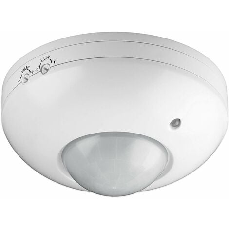 Goobay 95172 Rilevatore di movimento a soffitto a infrarossi / sensore PIR / campo di rilevamento di 360° / portata di 6 m / per uso interno (IP20) / adatto a LED / IDA (bianco)