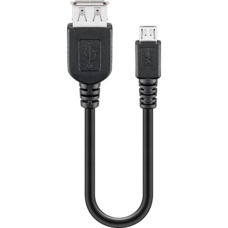 Goobay 95193 cable USB USB 2.0 0,2 m USB A Micro-USB B Negro