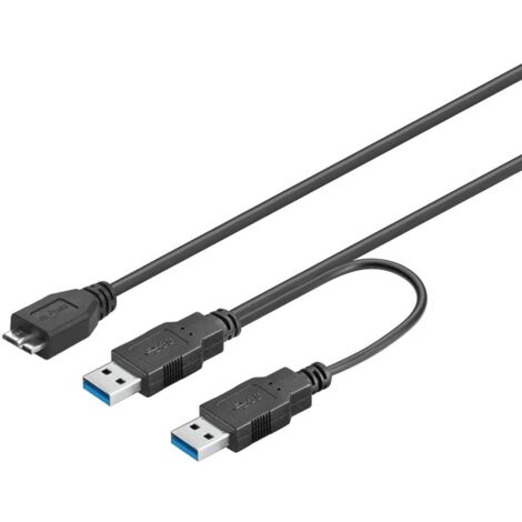Goobay 95746 cable USB USB 3.2 Gen 1 (3.1 Gen 1) 0,3 m USB A Micro-USB B Negro