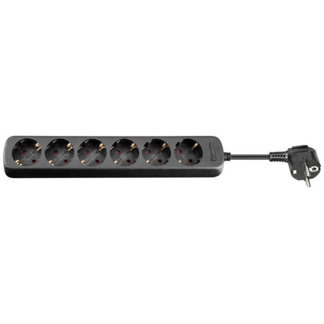 Goobay 96049 base múltiple 1,5 m 6 salidas AC Interior Negro